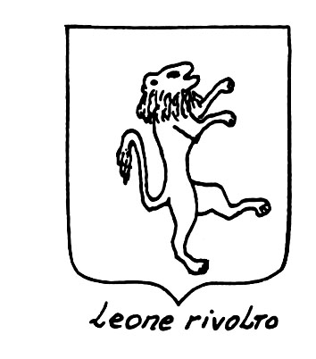 Image of the heraldic term: Leone rivolto